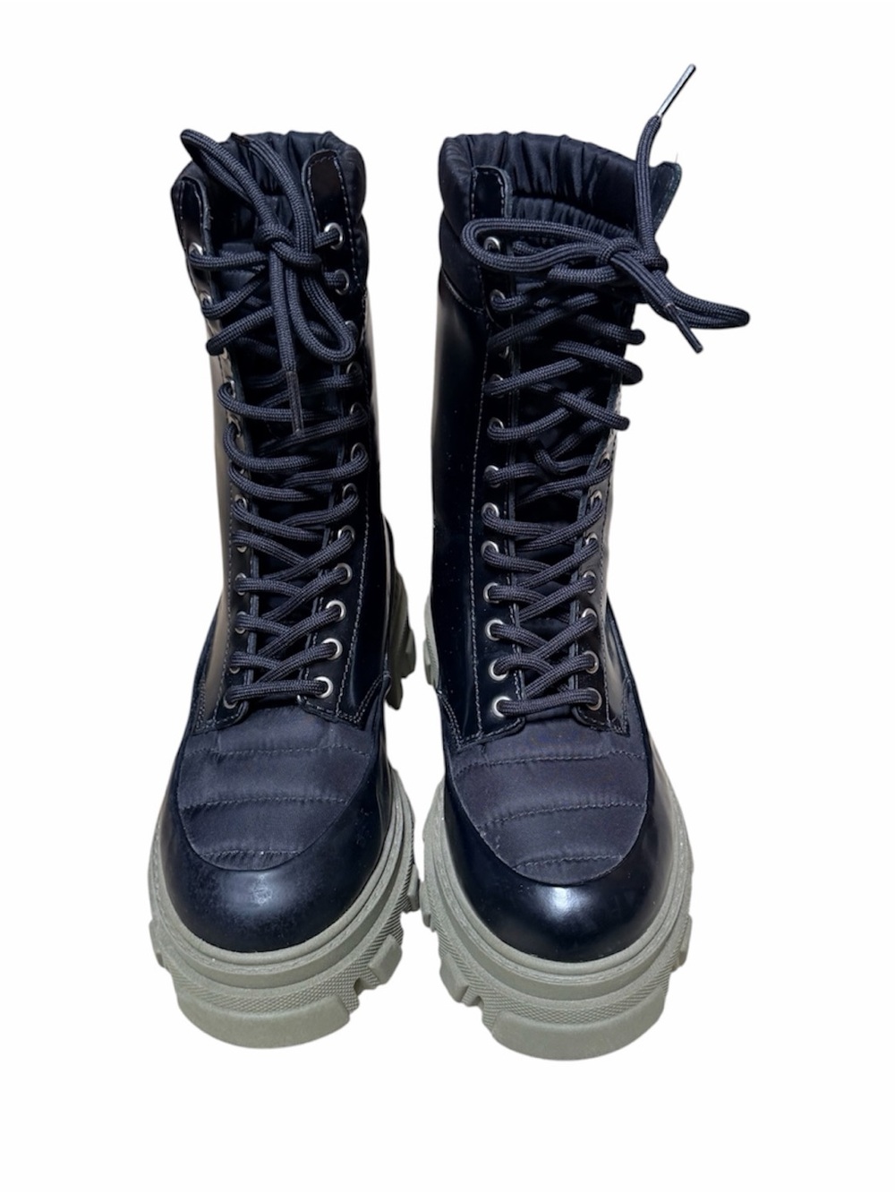 GANNI Black Combat Lace-Up Boots